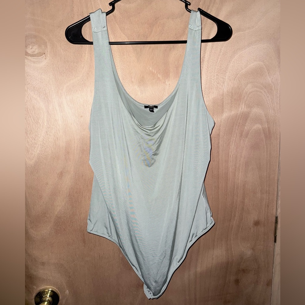 Green Asymmetrical Sleeveless Fitted Bodysuit